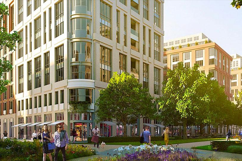 Mockup of Earls Court real estate showing buildings